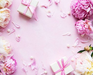 pembe peonies ile arka plan