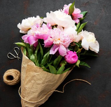 pembe peonies ile arka plan