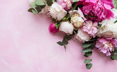 pembe peonies ile arka plan
