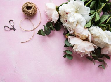 pembe peonies ile arka plan