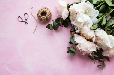 pembe peonies ile arka plan