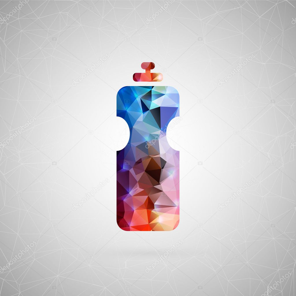 Abstract creative concept vector icon of shaker. For web and mobile content isolated on background, unusual template design, flat silhouette object and social media image, triangle art origami.