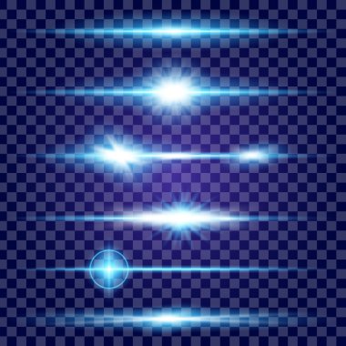 Parlak ışık efektlerinden oluşan yaratıcı bir konsept vektör kümesi siyah arka planda izole edilmiş kıvılcımlarla parlar. Resim tasarımı için, Noel kutlaması için pankart, sihirli ışık ışını