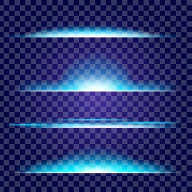 Parlak ışık efektlerinden oluşan yaratıcı bir konsept vektör kümesi siyah arka planda izole edilmiş kıvılcımlarla parlar. Resim tasarımı için, Noel kutlaması için pankart, sihirli ışık ışını