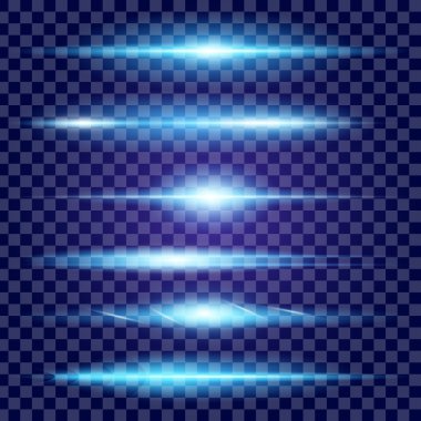 Parlak ışık efektlerinden oluşan yaratıcı bir konsept vektör kümesi siyah arka planda izole edilmiş kıvılcımlarla parlar. Resim tasarımı için, Noel kutlaması için pankart, sihirli ışık ışını