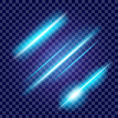 Parlak ışık efektlerinden oluşan yaratıcı bir konsept vektör kümesi siyah arka planda izole edilmiş kıvılcımlarla parlar. Resim tasarımı için, Noel kutlaması için pankart, sihirli ışık ışını