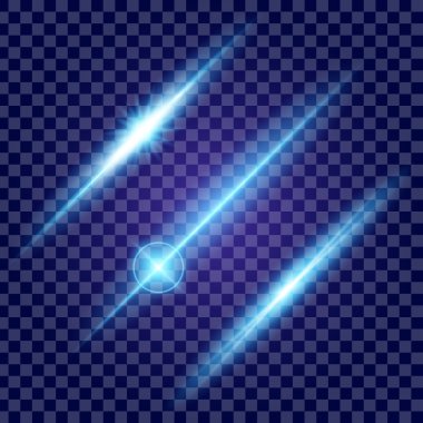 Parlak ışık efektlerinden oluşan yaratıcı bir konsept vektör kümesi siyah arka planda izole edilmiş kıvılcımlarla parlar. Resim tasarımı için, Noel kutlaması için pankart, sihirli ışık ışını