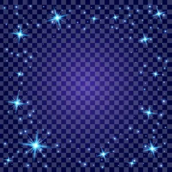 Concepto creativo Conjunto vectorial de estrellas con efecto de luz brillante estalla con destellos aislados sobre fondo negro. Para el diseño de arte de la plantilla de ilustración, banner para celebrar la Navidad, rayo mágico de energía flash — Archivo Imágenes Vectoriales