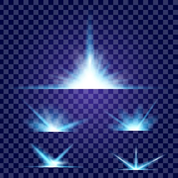 Parlak ışık efektlerinden oluşan yaratıcı bir konsept vektör kümesi siyah arka planda izole edilmiş kıvılcımlarla parlar. Resim tasarımı için, Noel kutlaması için pankart, sihirli ışık ışını