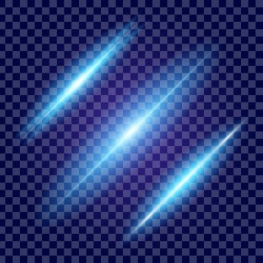 Parlak ışık efektlerinden oluşan yaratıcı bir konsept vektör kümesi siyah arka planda izole edilmiş kıvılcımlarla parlar. Resim tasarımı için, Noel kutlaması için pankart, sihirli ışık ışını