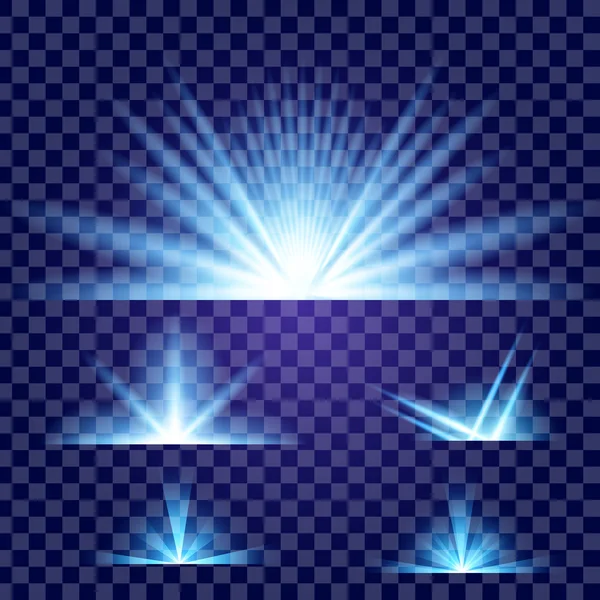 Concept créatif Ensemble vectoriel d'étoiles à effet de lumière brillante éclate avec des étincelles isolées sur fond noir. Pour la conception d'art de modèle d'illustration, bannière pour Noël célèbrent, rayon d'énergie flash magique — Image vectorielle