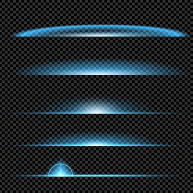 Parlak ışık efektlerinden oluşan yaratıcı bir konsept vektör kümesi siyah arka planda izole edilmiş kıvılcımlarla parlar. Resim tasarımı için, Noel kutlaması için pankart, sihirli ışık ışını