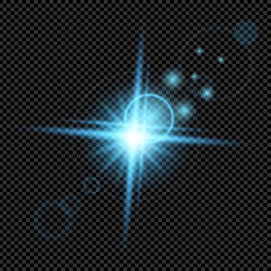 Parlak ışık efektlerinden oluşan yaratıcı bir konsept vektör kümesi siyah arka planda izole edilmiş kıvılcımlarla parlar. Resim tasarımı için, Noel kutlaması için pankart, sihirli ışık ışını