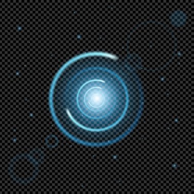 Parlak ışık efektlerinden oluşan yaratıcı bir konsept vektör kümesi siyah arka planda izole edilmiş kıvılcımlarla parlar. Resim tasarımı için, Noel kutlaması için pankart, sihirli ışık ışını