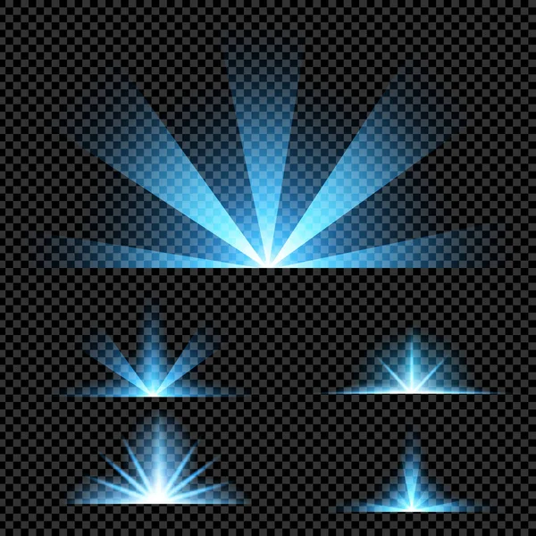 Parlak ışık efektlerinden oluşan yaratıcı bir konsept vektör kümesi siyah arka planda izole edilmiş kıvılcımlarla parlar. Resim tasarımı için, Noel kutlaması için pankart, sihirli ışık ışını