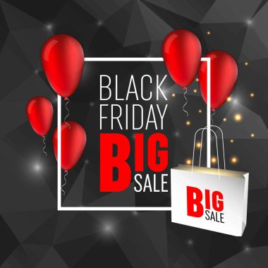 Soyut vektör kara Cuma satış planı. Sanat şablonu tasarımı, liste, sayfa, taklit broşür stili, afiş, fikir, kapak, kitap, boş, kart, reklam, poster, rozet