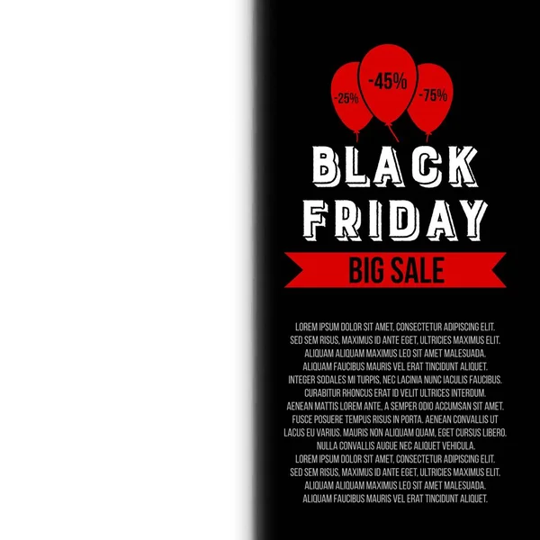 Abstract vector black friday sale layout background. For art template design, list, page, mockup brochure style, banner, idea, cover, booklet, print, flyer, book, blank, card, ad, sign, poster, badge — Stock Vector