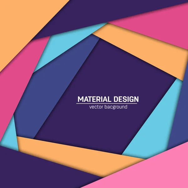 Fundo de design de material vetorial. Modelo de layout de conceito criativo abstrato. Para web e aplicativo móvel, design de ilustração de arte em papel. estilo em branco, cartaz, livreto. Elemento de papel de parede movimento. Plano ui . — Vetor de Stock