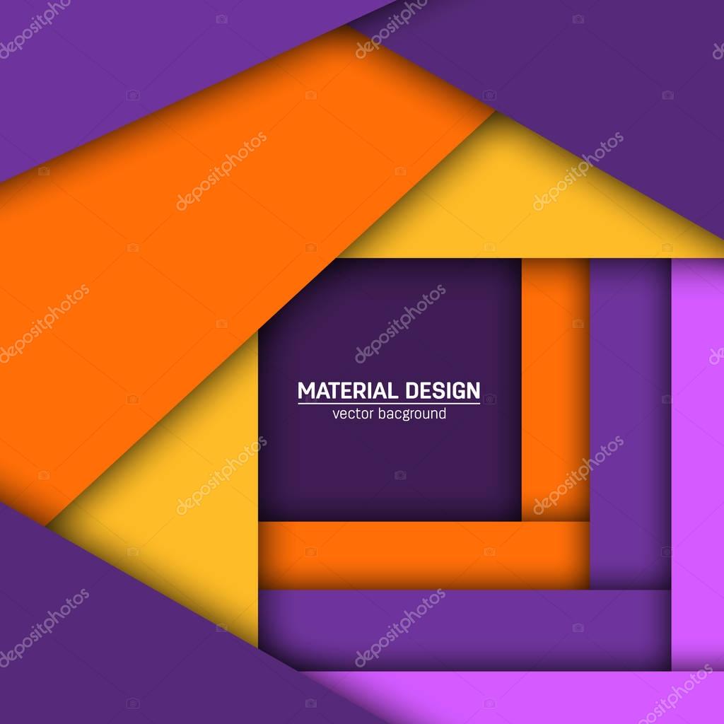 Vector material design background. Abstract creative concept layout template. For web and mobile app, paper art illustration design. style blank, poster, booklet. Motion wallpaper element. Flat ui