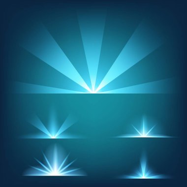 Parlak ışık efektlerinden oluşan yaratıcı bir konsept vektör kümesi siyah arka planda izole edilmiş kıvılcımlarla parlar. Resim tasarımı için, Noel kutlaması için pankart, sihirli ışık ışını