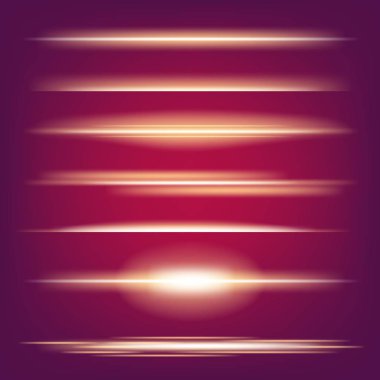 Parlak ışık efektlerinden oluşan yaratıcı bir konsept vektör kümesi siyah arka planda izole edilmiş kıvılcımlarla parlar. Resim tasarımı için, Noel kutlaması için pankart, sihirli ışık ışını