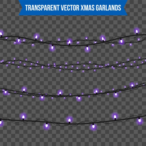 Abstrakte kreative Weihnachtsgirlanden Licht isoliert auf dem Hintergrund. Vorlage. Vektor Illustration Cliparts Art für Weihnachtsdekoration. Konzeptidee Gestaltungselement. realistische Glühbirne. Glühen — Stockvektor