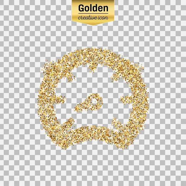Guld glitter vektor ikon hastighetsmätare isolerad på bakgrunden. Konst kreativa koncept illustration för webben, glow ljus konfetti, ljusa paljetter, glitter glitter, abstrakt bling, skimmer damm, folie. — Stock vektor