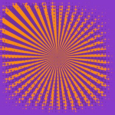 Yaratıcı soyut kavram vektör çizgi roman pop sanat tarzı boş düzeni şablonu bulutlar kiriş ve arka plan üzerinde izole nokta şekli ile. Satışı büyük başlığı, boş kabarcık, illüstrasyon çizgi roman tasarım için