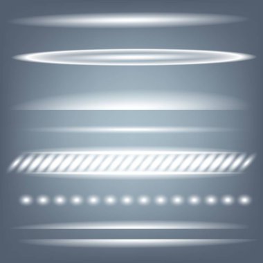 Parlak ışık efektlerinden oluşan yaratıcı bir konsept vektör kümesi siyah arka planda izole edilmiş kıvılcımlarla parlar. Resim tasarımı için, Noel kutlaması için pankart, sihirli ışık ışını