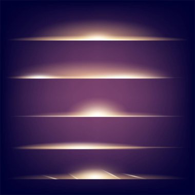 Parlak ışık efektlerinden oluşan yaratıcı bir konsept vektör kümesi siyah arka planda izole edilmiş kıvılcımlarla parlar. Resim tasarımı için, Noel kutlaması için pankart, sihirli ışık ışını