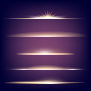 Parlak ışık efektlerinden oluşan yaratıcı bir konsept vektör kümesi siyah arka planda izole edilmiş kıvılcımlarla parlar. Resim tasarımı için, Noel kutlaması için pankart, sihirli ışık ışını