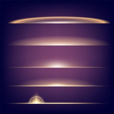 Parlak ışık efektlerinden oluşan yaratıcı bir konsept vektör kümesi siyah arka planda izole edilmiş kıvılcımlarla parlar. Resim tasarımı için, Noel kutlaması için pankart, sihirli ışık ışını