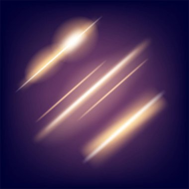 Parlak ışık efektlerinden oluşan yaratıcı bir konsept vektör kümesi siyah arka planda izole edilmiş kıvılcımlarla parlar. Resim tasarımı için, Noel kutlaması için pankart, sihirli ışık ışını