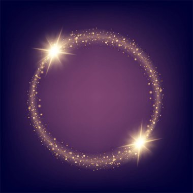 Parlak ışık efektlerinden oluşan yaratıcı bir konsept vektör kümesi siyah arka planda izole edilmiş kıvılcımlarla parlar. Resim tasarımı için, Noel kutlaması için pankart, sihirli ışık ışını