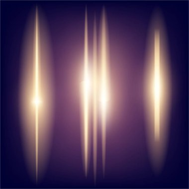 Parlak ışık efektlerinden oluşan yaratıcı bir konsept vektör kümesi siyah arka planda izole edilmiş kıvılcımlarla parlar. Resim tasarımı için, Noel kutlaması için pankart, sihirli ışık ışını