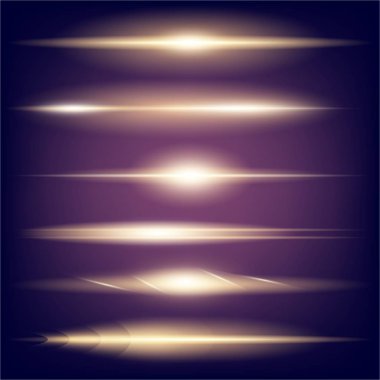 Parlak ışık efektlerinden oluşan yaratıcı bir konsept vektör kümesi siyah arka planda izole edilmiş kıvılcımlarla parlar. Resim tasarımı için, Noel kutlaması için pankart, sihirli ışık ışını