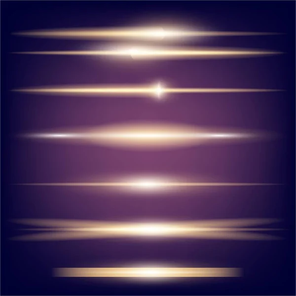 Kreativa koncept Vektor uppsättning av glöd ljuseffekt stjärnor spricker med gnistrar isolerade på svart bakgrund. För illustration mall konst design, banner för jul fira, magi blixt energi ray — Stock vektor