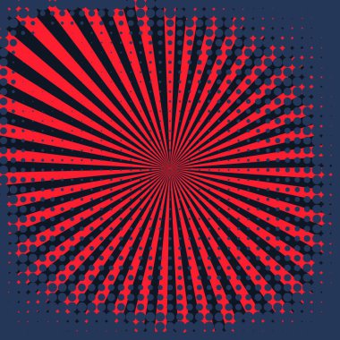 Yaratıcı soyut kavram vektör çizgi roman pop sanat tarzı boş düzeni şablonu bulutlar kiriş ve arka plan üzerinde izole nokta şekli ile. Satışı büyük başlığı, boş kabarcık, illüstrasyon çizgi roman tasarım için