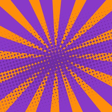 Yaratıcı soyut kavram vektör çizgi roman pop sanat tarzı boş düzeni şablonu bulutlar kiriş ve arka plan üzerinde izole nokta şekli ile. Satışı büyük başlığı, boş kabarcık, illüstrasyon çizgi roman tasarım için