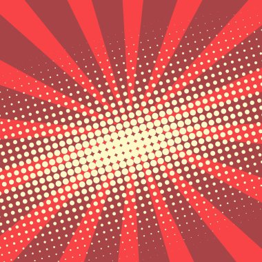 Yaratıcı soyut kavram vektör çizgi roman pop sanat tarzı boş düzeni şablonu bulutlar kiriş ve arka plan üzerinde izole nokta şekli ile. Satışı büyük başlığı, boş kabarcık, illüstrasyon çizgi roman tasarım için