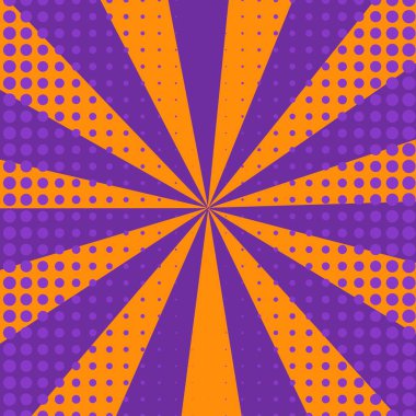 Yaratıcı soyut kavram vektör çizgi roman pop sanat tarzı boş düzeni şablonu bulutlar kiriş ve arka plan üzerinde izole nokta şekli ile. Satışı büyük başlığı, boş kabarcık, illüstrasyon çizgi roman tasarım için