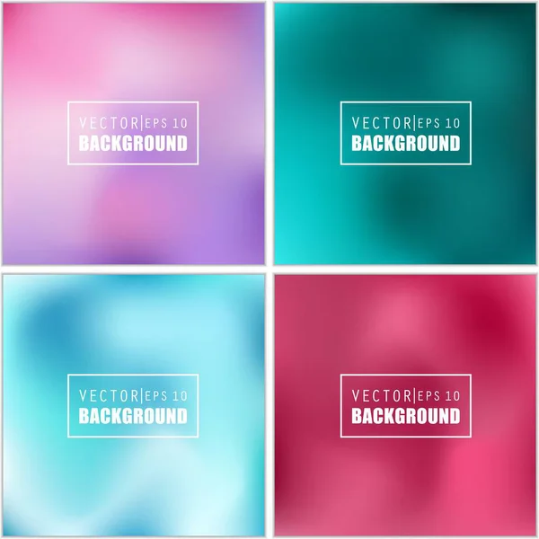 Abstract Creative concept vector multicolored blurred background set. For Web and Mobile Applications, art illustration template design, business infographic and social media, modern decoration — Stock Vector