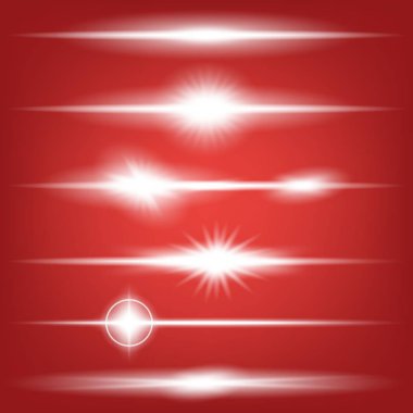 Parlak ışık efektlerinden oluşan yaratıcı bir konsept vektör kümesi siyah arka planda izole edilmiş kıvılcımlarla parlar. Resim tasarımı için, Noel kutlaması için pankart, sihirli ışık ışını