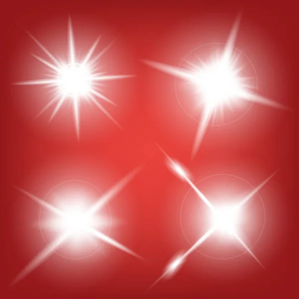 크리에이티브 컨셉인 벡터 (Vector) 는 여러 개의 밝은 빛 효과를 내는 별들로 구성되어 있으며, 별 들은 검은 배경에서 분리되어 반짝인다. 예를 들어 템플릿 아트 디자인, 크리스마스 축하를 위한 깃발, 마법의 섬광 에너지 광선 — 스톡 벡터