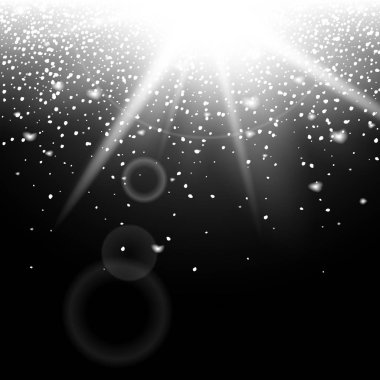 Arka plan üzerinde izole soyut yaratıcı Noel yağan kar. Vektör çizim clipart art Xmas tatil dekorasyon için. Kavram fikir tasarım öğesi. Gerçekçi kar tanesi. Kış Don etkisi