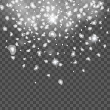 Arka plan üzerinde izole soyut yaratıcı Noel yağan kar. Vektör çizim clipart art Xmas tatil dekorasyon için. Kavram fikir tasarım öğesi. Gerçekçi kar tanesi. Kış Don etkisi