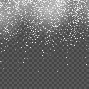 Arka plan üzerinde izole soyut yaratıcı Noel yağan kar. Vektör çizim clipart art Xmas tatil dekorasyon için. Kavram fikir tasarım öğesi. Gerçekçi kar tanesi. Kış Don etkisi