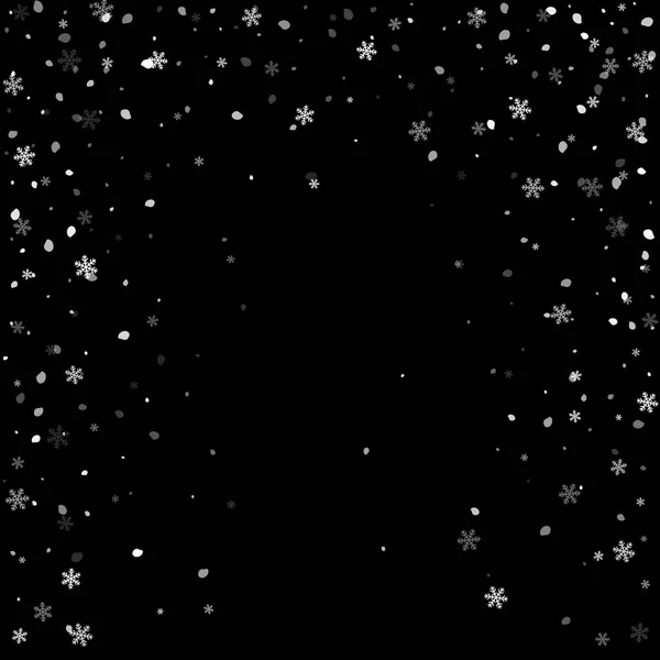 Αφηρημένη δημιουργικό χριστουγεννιάτικο χιόνι που υπάγονται απομονώνονται σε φόντο. Vector εικονογράφηση τέχνη clipart για Χριστούγεννα διακόσμηση διακοπών. Στοιχείο σχεδιασμού ιδέα έννοιας. Ρεαλιστική νιφάδα χιονιού. Επίδραση του παγετού χειμώνα — Διανυσματικό Αρχείο