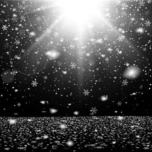 Абстрактне творче Різдво падає сніг ізольовано на фоні. Векторні ілюстрації Кліпарт мистецтва для різдвяних свят прикраси. Концептуальний елемент дизайну ідеї. Реальний сніжинка. Ефект зимових морозів — стоковий вектор