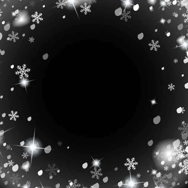Abstrakcja creative Boże Narodzenie padającego śniegu na białym tle na tle. Ilustracja wektorowe clipart do dekoracji Xmas. Koncepcja pomysł element projektu. Realistyczne śnieżynka. Zimowy mróz efekt — Wektor stockowy